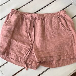 Parachute Linen Salmon Shorts Sz Large Brown